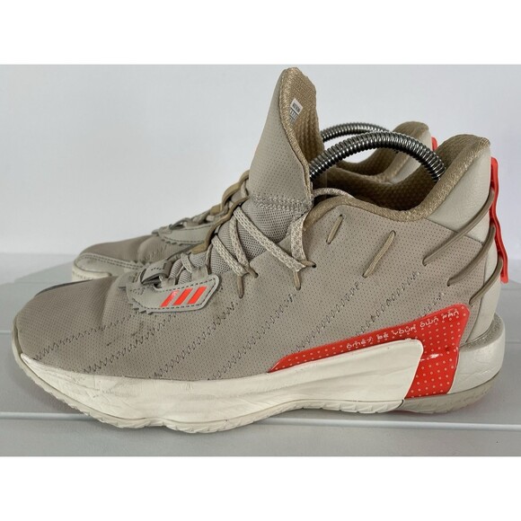 Adidas Dame 7 Bliss Solar Red Cream Lightstrike Basketball Shoe Size 7.5 FZ1046 - Picture 3 of 11